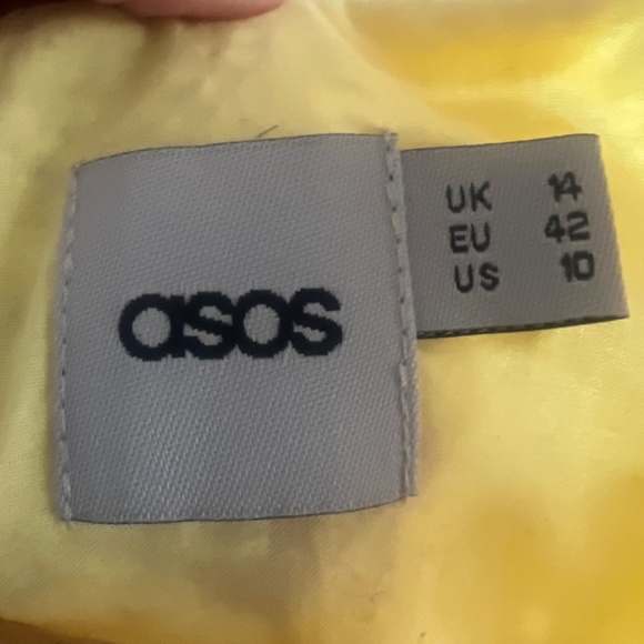 YELLOW FLORAL EMBROIDERED ASOS SPRING DRESS - Picture 2 of 5